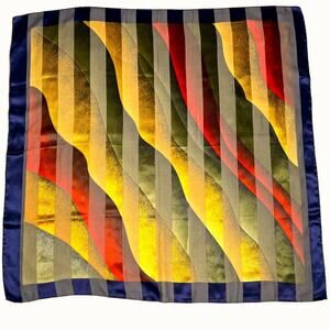 Abstract Multicolor Scarf Shiny Yellow Red Blue Modern Art Statement Square 40"